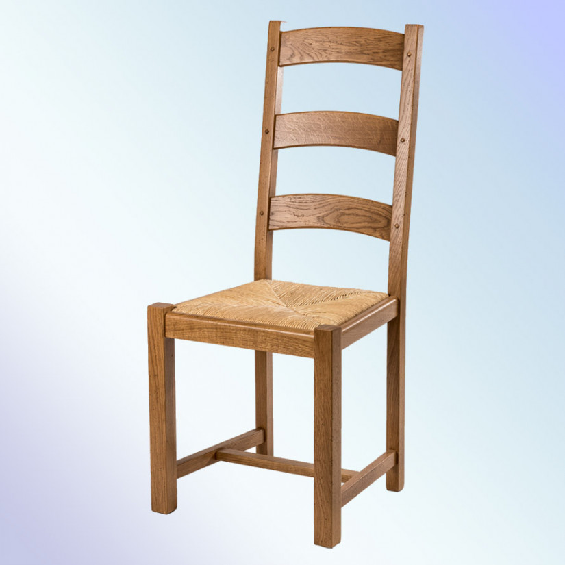 Chaise escabeau en bois massif, finition brute de style rustique, pratique  et élégant, 89cm